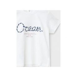 Mango Kids - T-shirt dziecięcy Oceano 80-104 cm. Białe t-shirty chłopięce Mango Kids, z aplikacjami, z bawełny, bez rękawów. Za 45,90 zł.