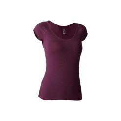 Koszulka krótki rękaw Slim Gym & Pilates 500 damska. Różowe bluzki sportowe damskie marki DOMYOS, m, z elastanu. Za 19,99 zł.