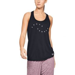 Under Armour Tech™ Podkoszulek Czarny. Czarne podkoszulki damskie Under Armour, l, z nadrukiem, z poliesteru, bez kołnierzyka. Za 128,95 zł.