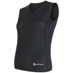 Sensor Koszulka Coolmax Air V-Neck Black M. Czarne bluzki sportowe damskie marki Sensor, m, bez rękawów. Za 109,00 zł.