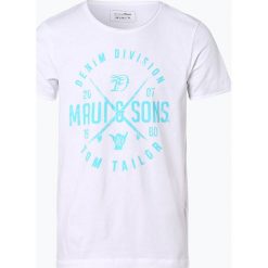 Tom Tailor Denim - T-shirt męski, biały. Białe t-shirty męskie TOM TAILOR DENIM, m, z nadrukiem, z denimu, bez kołnierzyka. Za 39,95 zł.