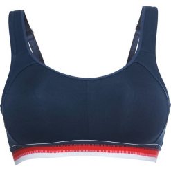 Biustonosz sportowy Level 3 bonprix ciemnoniebieski. Niebieskie biustonosze sportowe damskie bonprix, w paski, ze skóry, do biegania. Za 64,99 zł.