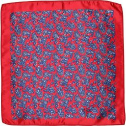 Czerwona Elegancka Poszetka Męska -ALTIES- w Szaro-Granatowy Wzór Paisley POSZALTS0347. Szare poszetki męskie Alties, bez wzorów, eleganckie. Za 27,00 zł.