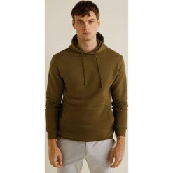 Mango Man - Bluza. Żółte bluzy męskie marki Mango Man, m, bez wzorów, z bawełny, z kapturem, bez rękawów, z kapturem. Za 99,90 zł.