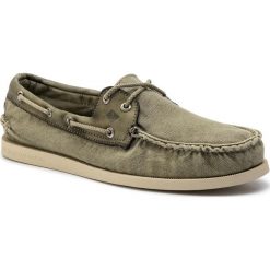 Mokasyny SPERRY - SSTS13071 Canvas Olive. Zielone mokasyny męskie Sperry, ze skóry, klasyczne. W wyprzedaży za 229,00 zł.