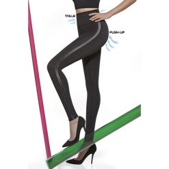 Mid-Kompresyjne legginsy Angelica z Push-Up efektem. Szare legginsy damskie marki Basbleu, ze skóry. Za 105,99 zł.