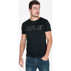Replay Koszulka Czarny. Czarne podkoszulki męskie Replay, xl, z nadrukiem, z bawełny, z krótkim rękawem. Za 188,95 zł.