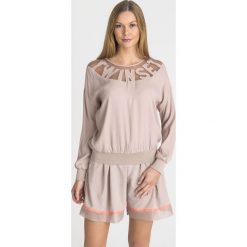 BLUZA Twinset U&B. Brązowe bluzy damskie Twinset U&B, s, z aplikacjami, z tkaniny, bez rękawów, bez kaptura. Za 447,30 zł.