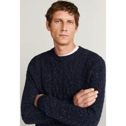 Mango Man - Sweter Steward. Niebieskie swetry męskie Mango Man, m, bez wzorów, z wiskozy, z okrągłym kołnierzem, bez kaptura. W wyprzedaży za 99,90 zł.