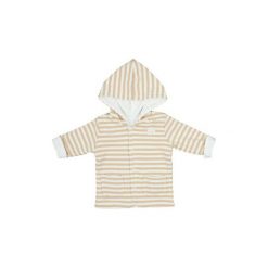 Feetje Baby Kurtka dwustronna Ringel natur - beżowy. Brązowe bluzy niemowlęce marki Feetje, w paski, z bawełny, z kapturem. Za 75,00 zł.