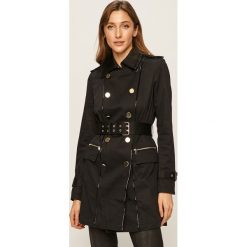 Guess Jeans - Trencz. Brązowe kurtki damskie s, w paski, z elastanu. Za 839,90 zł.