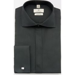Koszula wincass 2411 na spinki slim fit czarny. Czarne koszule męskie Recman, m, bez wzorów, bez kołnierzyka, bez rękawów. Za 99,99 zł.