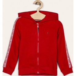 Tommy Hilfiger - Bluza dziecięca 110-176 cm. Czerwone bluzy dziewczęce TOMMY HILFIGER, bez wzorów, z bawełny, bez rękawów, z kapturem. Za 279,90 zł.