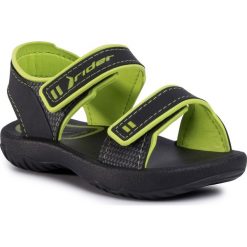 Sandały RIDER - Basic Sandal IV Baby 82815 Black/Green 20534. Czarne sandały chłopięce Rider, ze skóry ekologicznej, bez zapięcia. W wyprzedaży za 89,00 zł.
