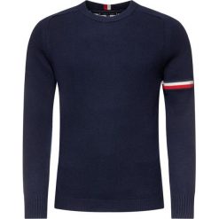 Sweter TOMMY HILFIGER Monogram Band MW0MW11690. Niebieskie swetry męskie TOMMY HILFIGER, m, bez wzorów, klasyczne, z klasycznym kołnierzykiem, bez kaptura. W wyprzedaży za 289,00 zł.