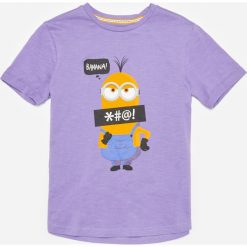 Bawełniany t-shirt z Minionkami - Fioletowy. Fioletowe t-shirty męskie Reserved, bez wzorów, z bawełny, bez kołnierzyka. W wyprzedaży za 19,99 zł.