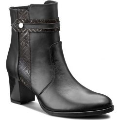 Botki damskie lity: Botki ANN MEX - 7538-01S+11ŁD Czarny