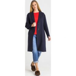 PŁASZCZ LINZ double virgin wool Weekend Max Mara. Niebieskie kurtki damskie Weekend Max Mara, bez wzorów, z tkaniny, bez kaptura. Za 1517,40 zł.