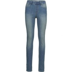 Jegginsy z zamkami bonprix niebieski "stone”. Niebieskie legginsy bonprix, z jeansu. Za 79,99 zł.