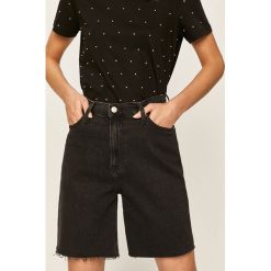 Calvin Klein Jeans - Szorty. Czarne szorty damskie Calvin Klein Jeans, bez wzorów, z elastanu, casualowe, z podwyższonym stanem. W wyprzedaży za 219,90 zł.