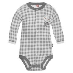 2Be3 Body Chłopięce Baby League 50 Szary. Szare body niemowlęce 2Be3, z nadrukiem, z bawełny, z długim rękawem. Za 35,00 zł.