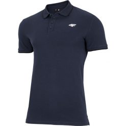 T-shirt męski TSM024 - ciemny granat. Czarne koszulki męskie 4f, m, bez wzorów, z bawełny, bez kołnierzyka, bez rękawów. W wyprzedaży za 49,99 zł.