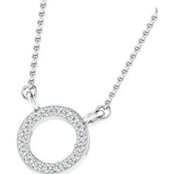 Naszyjniki damskie: Złoty naszyjnik z diamentami – dł. 43 cm