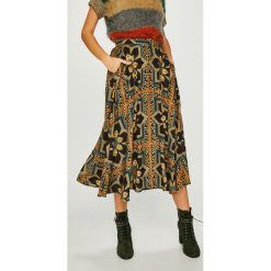Answear - Spódnica Heritage. Szare spódniczki rozkloszowane ANSWEAR, m, z materiału, midi. W wyprzedaży za 119,90 zł.