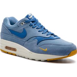Buty NIKE - Air Max 1 Premium 875844 404 Work Blue/Mountain Blue. Niebieskie buty sportowe męskie Nike, na co dzień, bez wzorów, z zamszu, eleganckie, bez zapięcia. Za 589,00 zł.