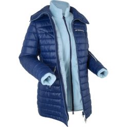 Bluzy damskie: Kurtka pikowana 3 w 1 z wewnętrzną bluzą z polaru bonprix kobaltowy