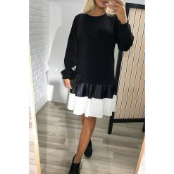Sukienka NORDELA. Czarne sukienki damskie IVET, na co dzień, bez wzorów, bez kołnierzyka, z długim rękawem, długie, mini, proste. W wyprzedaży za 59,00 zł.