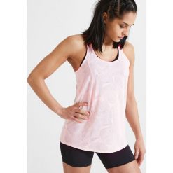 Top fitness cardio 500 damski. Różowe topy damskie DOMYOS, bez wzorów, z poliesteru, bez kołnierzyka. Za 49,99 zł.