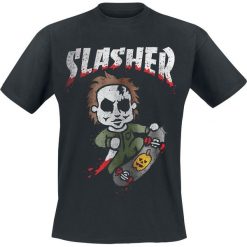 Halloween Michael Myers - Slasher T-Shirt czarny. Czarne t-shirty męskie marki Halloween, l, z nadrukiem, z okrągłym kołnierzem. Za 74,90 zł.