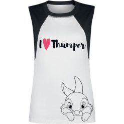 Bambi I Heart Thumper Top damski biały/czarny. Czarne topy damskie marki Bambi, l, z nadrukiem, z okrągłym kołnierzem. Za 99,90 zł.