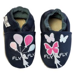 Buty dziecięce: Skórzane buty niemowlęce "Fly Fly" w kolorze granatowym