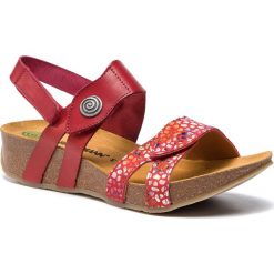 Sandały DR. BRINKMANN - 710980 Rot 4. Czerwone klapki damskie Dr. Brinkmann, bez wzorów, ze skóry, bez obcasa, na obcasie. W wyprzedaży za 219,00 zł.