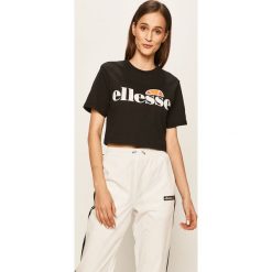 Ellesse - T-shirt. Niebieskie bluzki damskie Ellesse, z nadrukiem, z bawełny, casualowe, z okrągłym kołnierzem. W wyprzedaży za 79,90 zł.