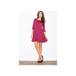 Sukienka M081 Bordo. Czerwone sukienki damskie FIGL, xl, bez wzorów, bez kołnierzyka, bez rękawów, rozkloszowane. Za 109,00 zł.