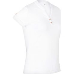 Shirt funkcyjny, krótki rękaw bonprix biały. Białe koszulki damskie bonprix, bez wzorów, z bawełny, bez kołnierzyka, z krótkim rękawem. Za 37,99 zł.