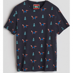 T-shirt ze świątecznym printem - Granatowy. Niebieskie t-shirty męskie Reserved, l. Za 39,99 zł.