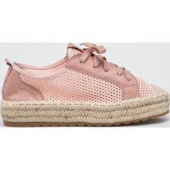 Answear - Espadryle Lisa. Różowe espadryle damskie ANSWEAR, bez wzorów, z materiału, bez obcasa, na platformie. W wyprzedaży za 69,90 zł.