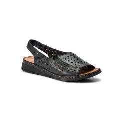 GO SOFT WI20-4802-01 Czarny. Czarne sandały damskie GO SOFT, bez wzorów, ze skóry, bez obcasa, bez zapięcia. Za 119,99 zł.