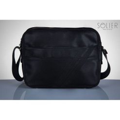 Lekka Torba Miejska na Ramię Messenger by Solier. Torby na laptopa Solier, w paski, ze skóry ekologicznej. Za 79,90 zł.
