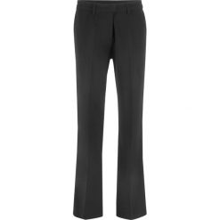 Spodnie z wygodnym paskiem i zakładkami poniżej talii BOOTCUT bonprix czarny. Czarne spodnie damskie bonprix. Za 99,99 zł.