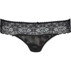 Stringi "Marina" w kolorze czarnym. Czarne stringi damskie Lascana & Co., w koronkowe wzory, z koronki. W wyprzedaży za 29,95 zł.