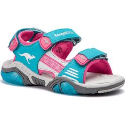 Sandały KANGAROOS - Sandalshine 18353 000 4112 Turquoise/Daisy Pink. Różowe sandały dziewczęce KangaROOS, ze skóry ekologicznej, bez zapięcia. W wyprzedaży za 159,00 zł.