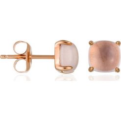 Złote kolczyki-wkrętki z różowym kwarcem. Różowe kolczyki damskie Diamond & Co, z kwarcem, złote. W wyprzedaży za 483,95 zł.
