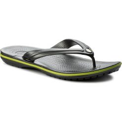 Japonki CROCS - Crocband Flip 11033 Graphite/Volt Green. Szare klapki damskie Crocs, bez wzorów, z tworzywa sztucznego, bez obcasa. W wyprzedaży za 99,00 zł.