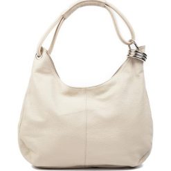 Torebki klasyczne damskie: Skórzana torebka w kolorze beżowym – (S)39 x (W)28 cm