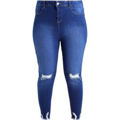 New Look Curves BRIGHT RIPPED CRANBERRY Jeans Skinny Fit blue denim. Niebieskie rurki damskie New Look Curves, z elastanu. Za 149,00 zł.